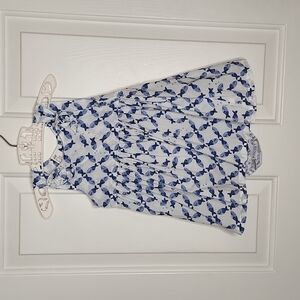 𝅺H&M Blue White Fish Print Dress Size 12-18 Months